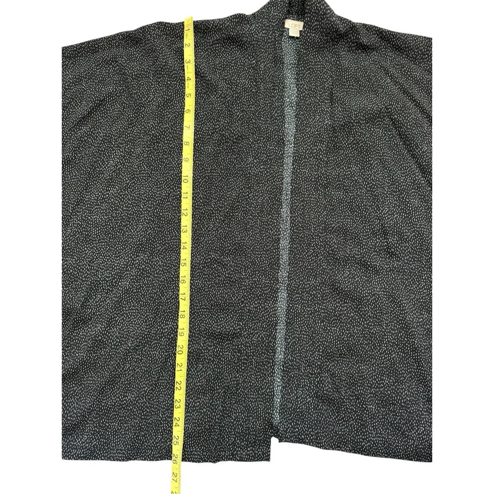 Loft Black Cardigan Women's One Size Dot Print Open‎ Front Slouchy Batwing Boho